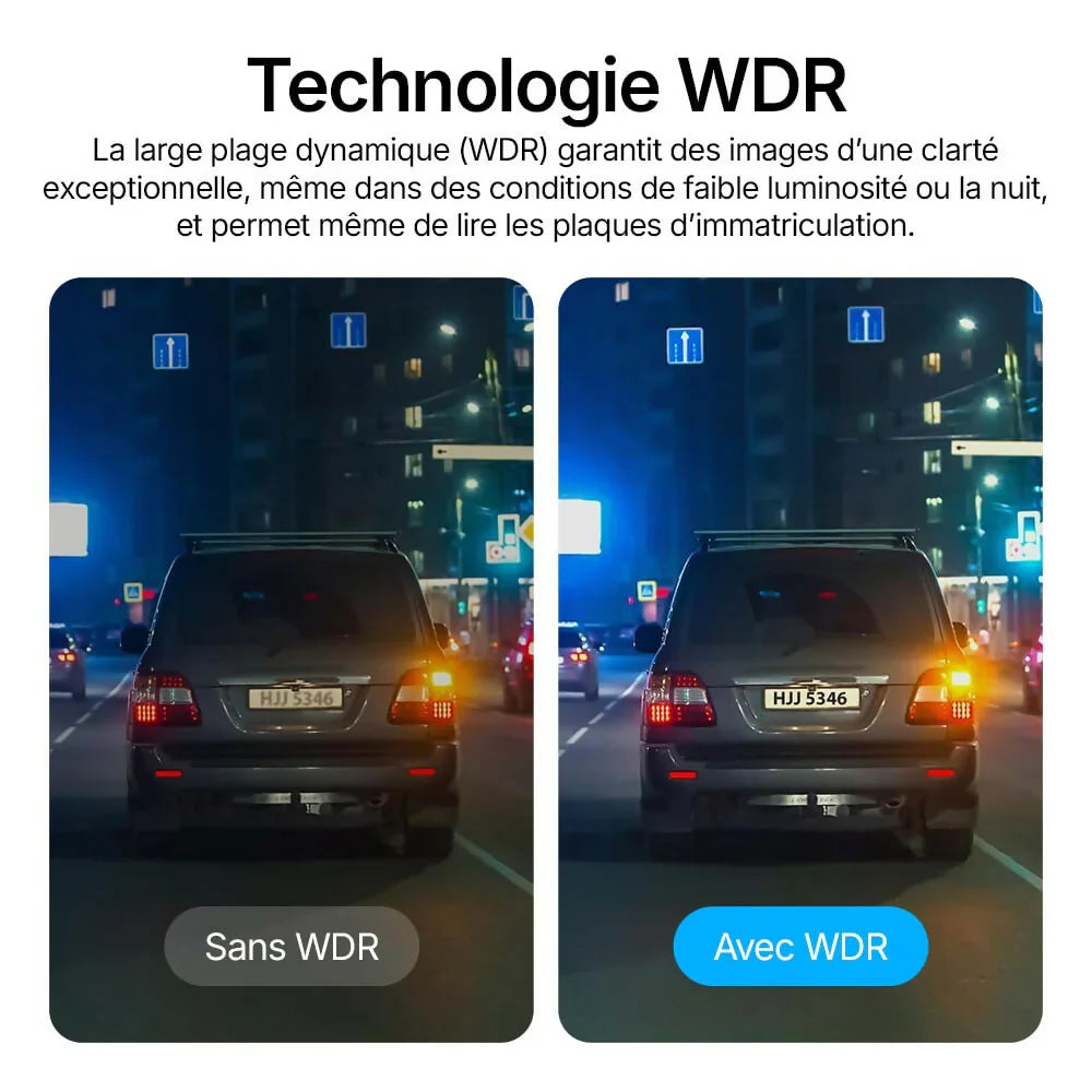 Dashcam 4K Pro – Enregistrement Ultra HD avec caméras avant/arrière, vision nocturne et surveillance 24h/24